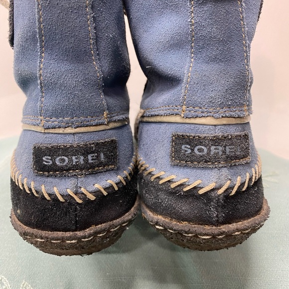 Sorel Joplin Blue/Black Suede Leather Moccasin Boots Size 8 Women's - Picture 8 of 12
